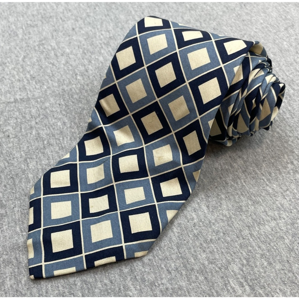 J Crew Tie Mens Geometric 100% Silk Classic 3 1/2" Width 57" Length Made USA